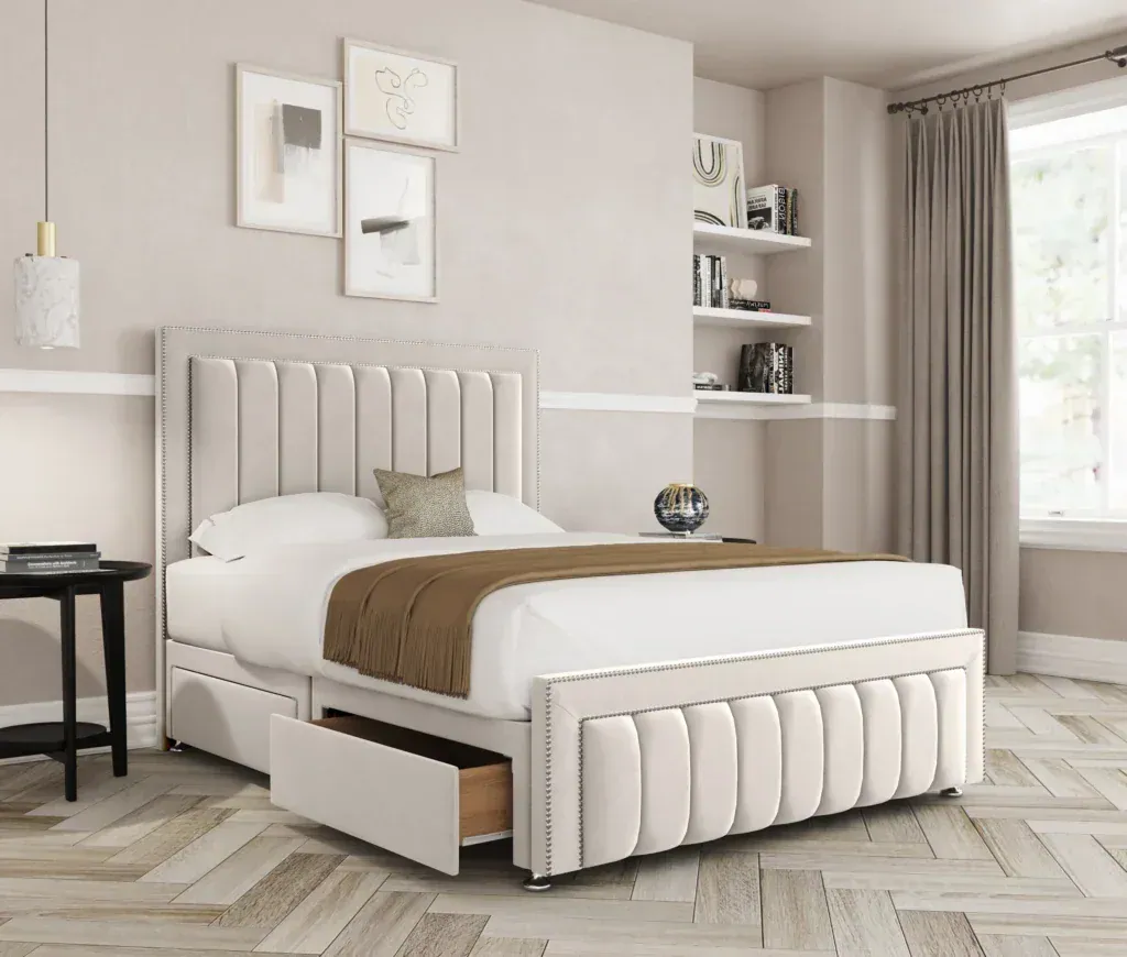 A configurable upholstered bed