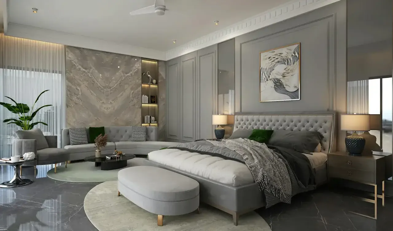 A beautifully furnished bedroom